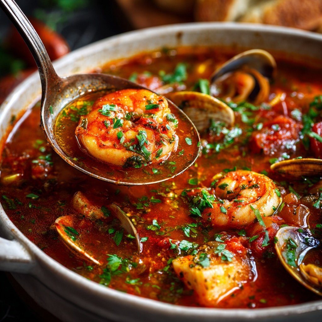 Cioppino Seafood Stew Tomato Broth