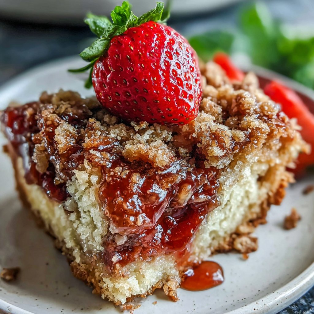 Strawberry Crumble Coffee Cake