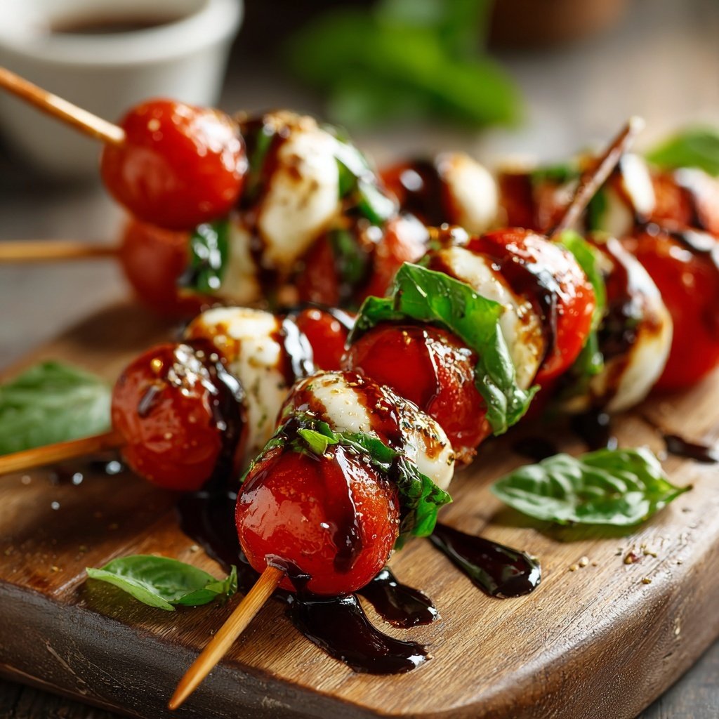 Mini Caprese Skewers with Balsamic Drizzle