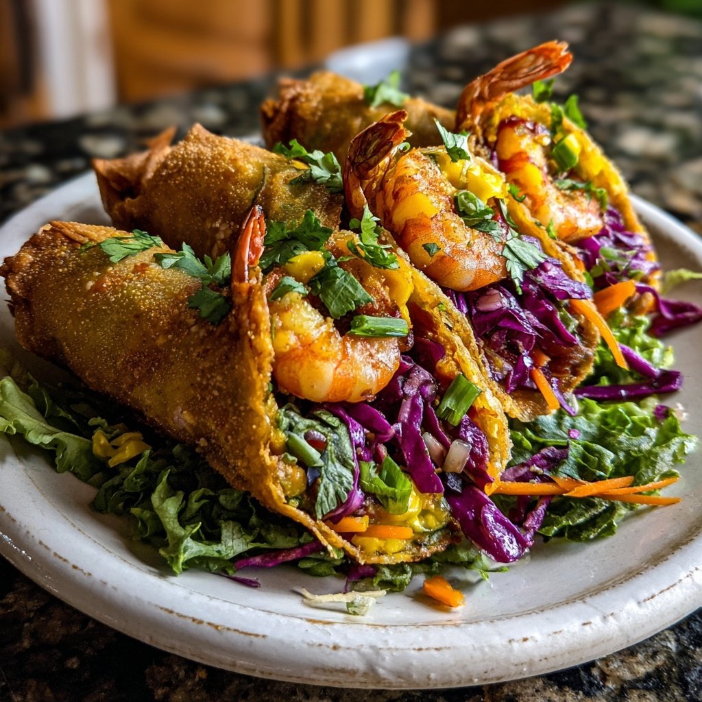 Jerk Shrimp Spring Rolls