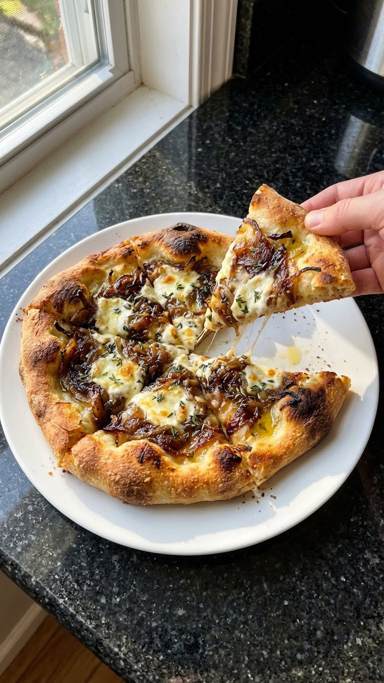 Caramelized Onion Flatbread Pizza