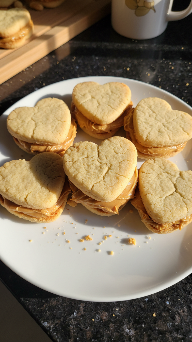 Peanut Butter Cookie Sandwich Hearts