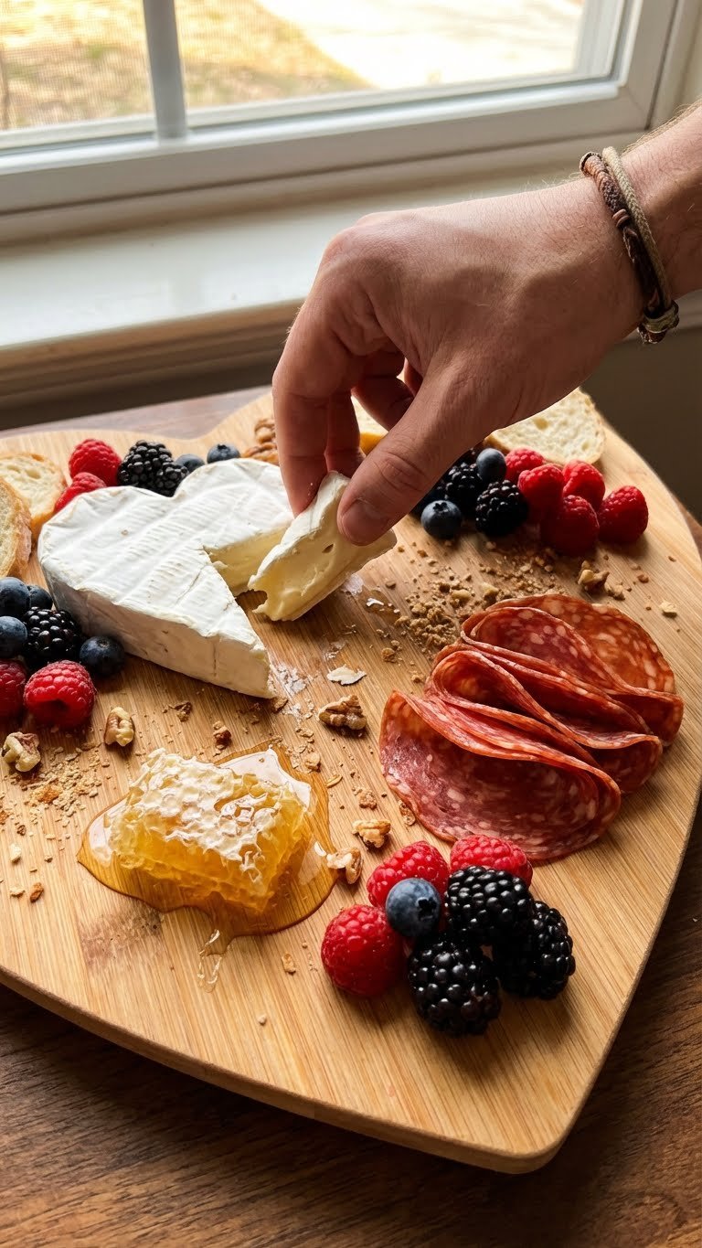 Passionate Heart-Shaped Charcuterie