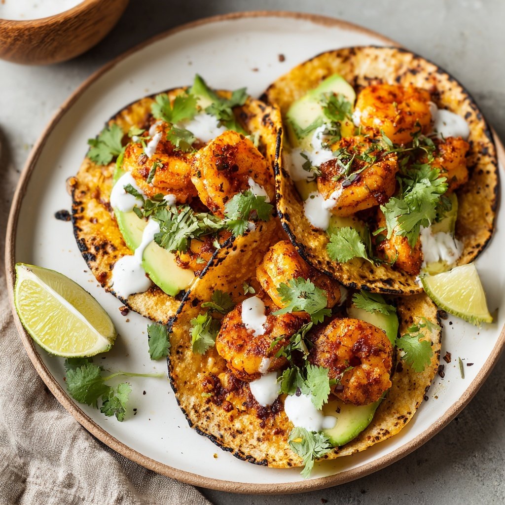 Spicy Shrimp and Avocado Tacos