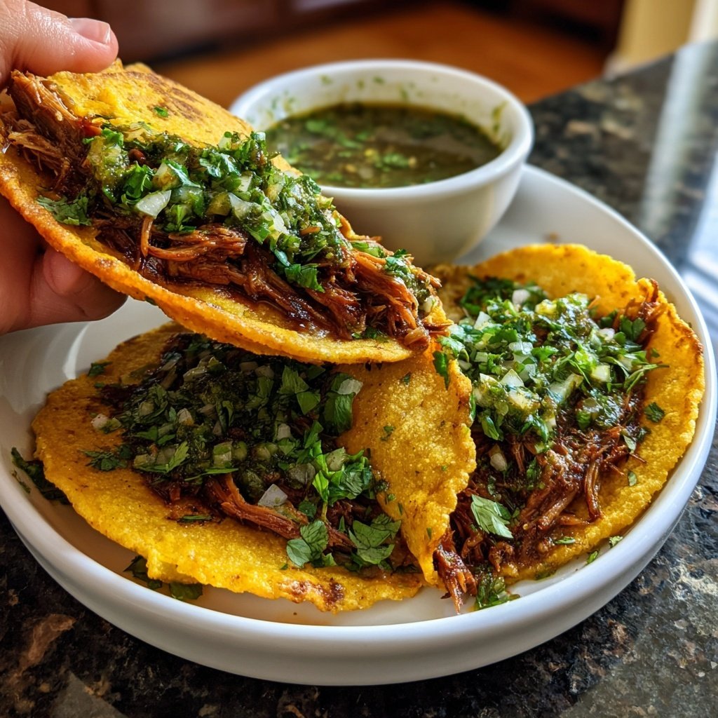 Pulled Mushroom Tacos Salsa Verde