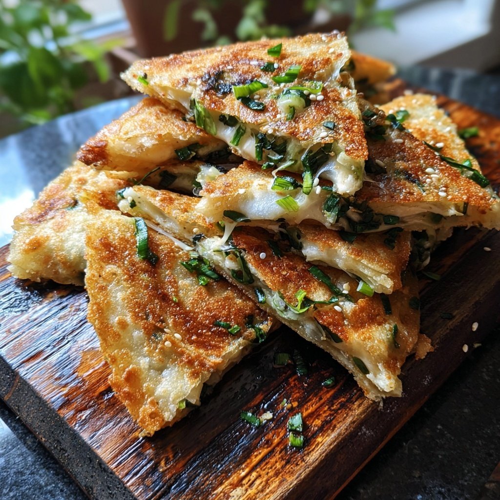 Scallion Pancake Quesadilla Cheese Melted