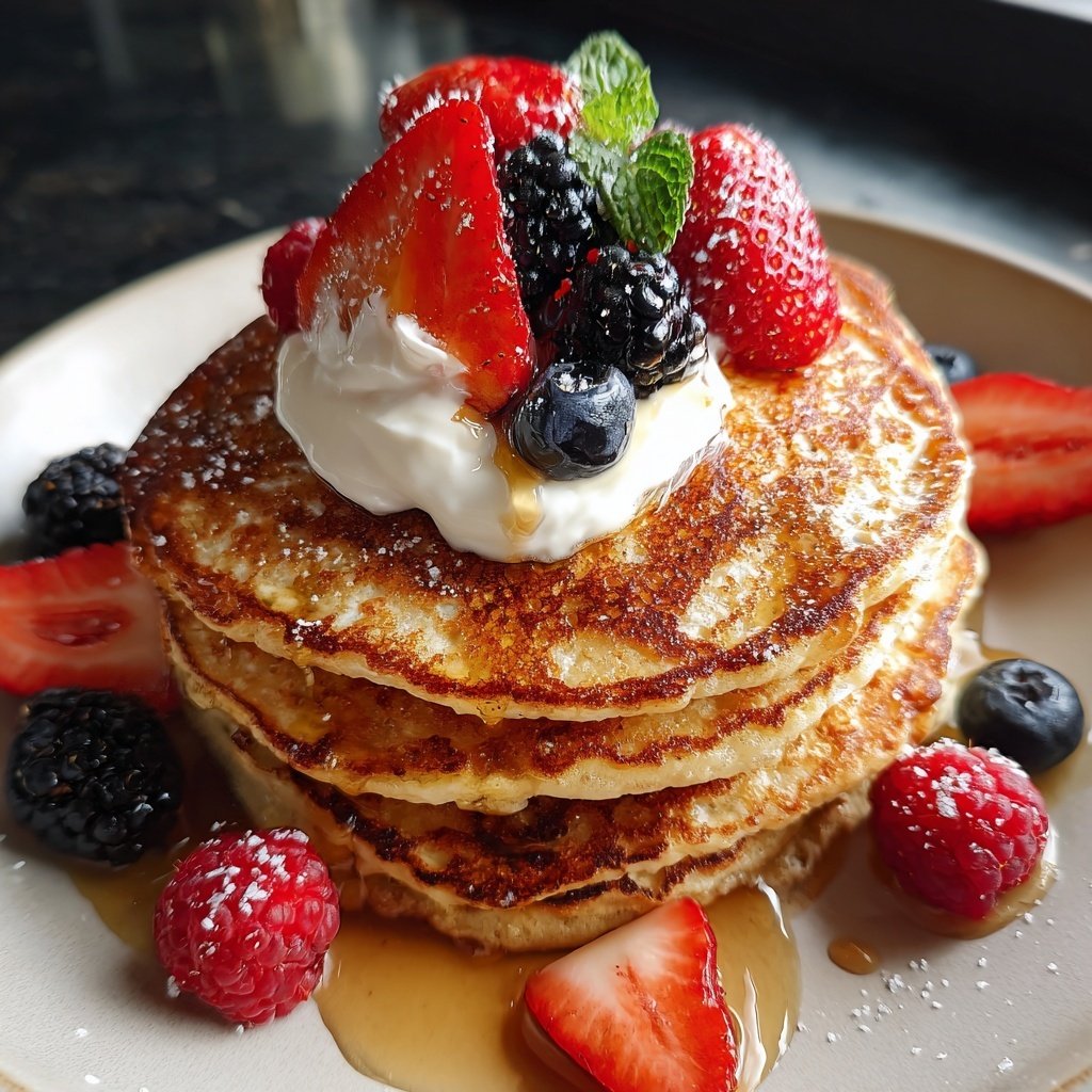 Protein-Rich Ricotta Pancakes with Greek Yogurt​