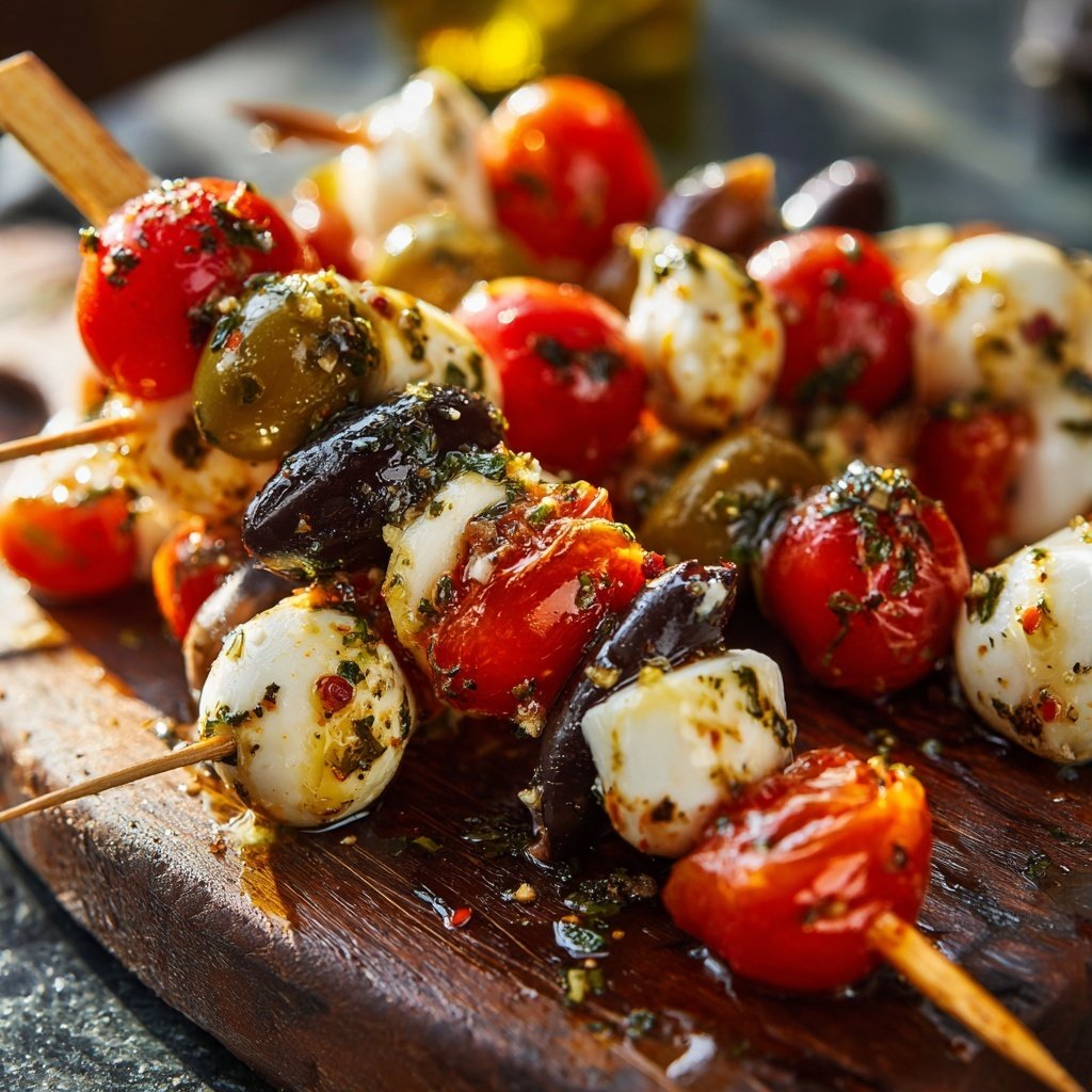 Antipasto Skewers with Italian Dressing