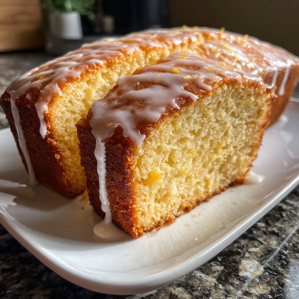 Vanilla Pound Cake with Lemon Glaze
