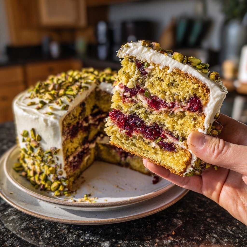 Galentine's Pistachio Berry Cake
