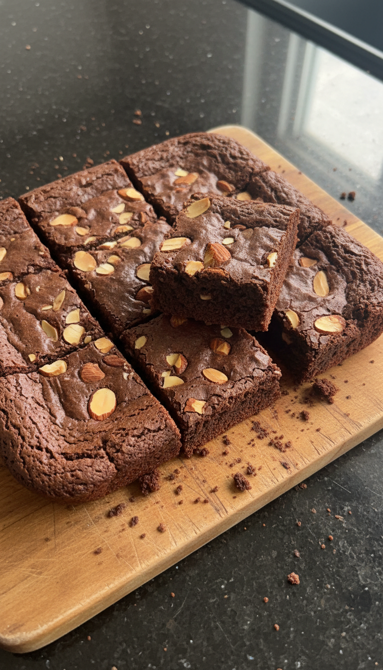 Sourdough Brownies with Almonds