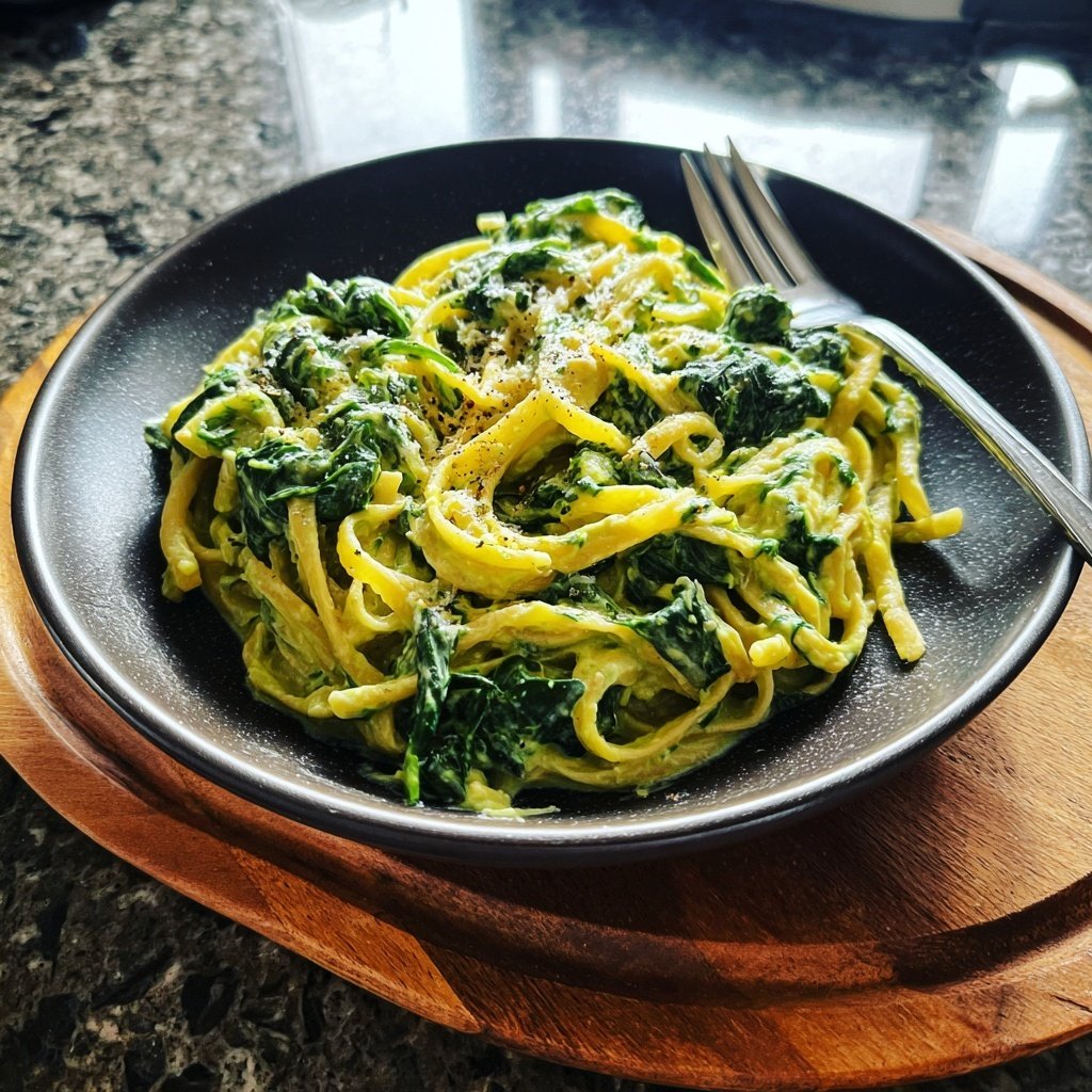 Creamy Avocado and Spinach Pasta