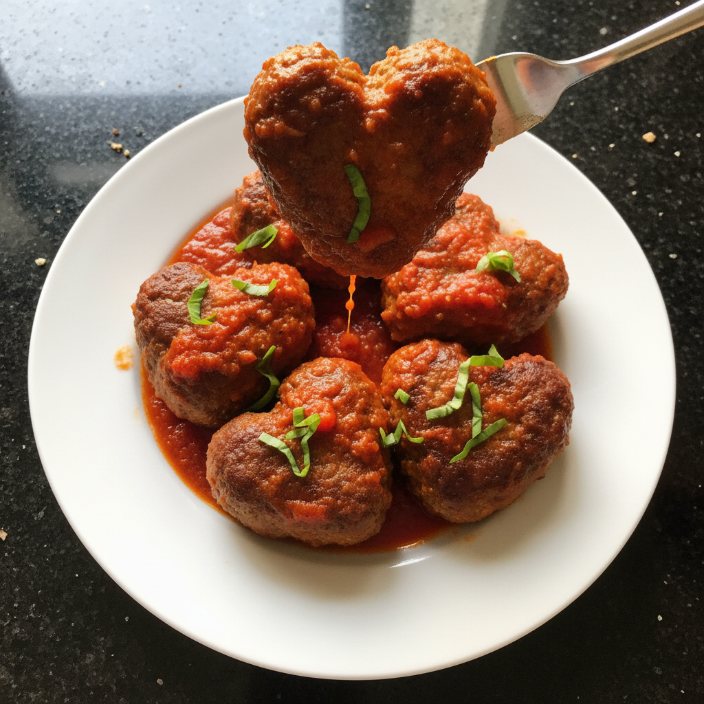 Tender Heart-Shaped Meatballs