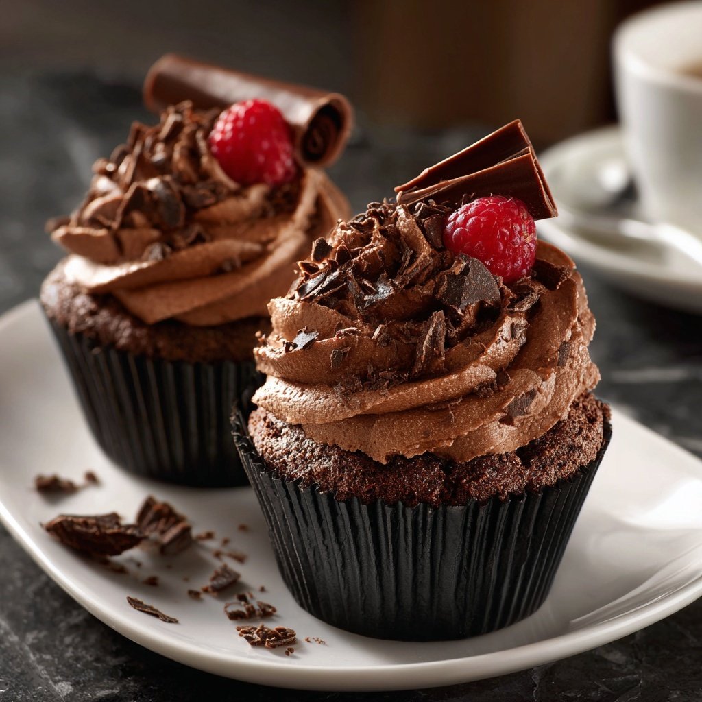 Fluffy Chocolate Mousse Cupcakes