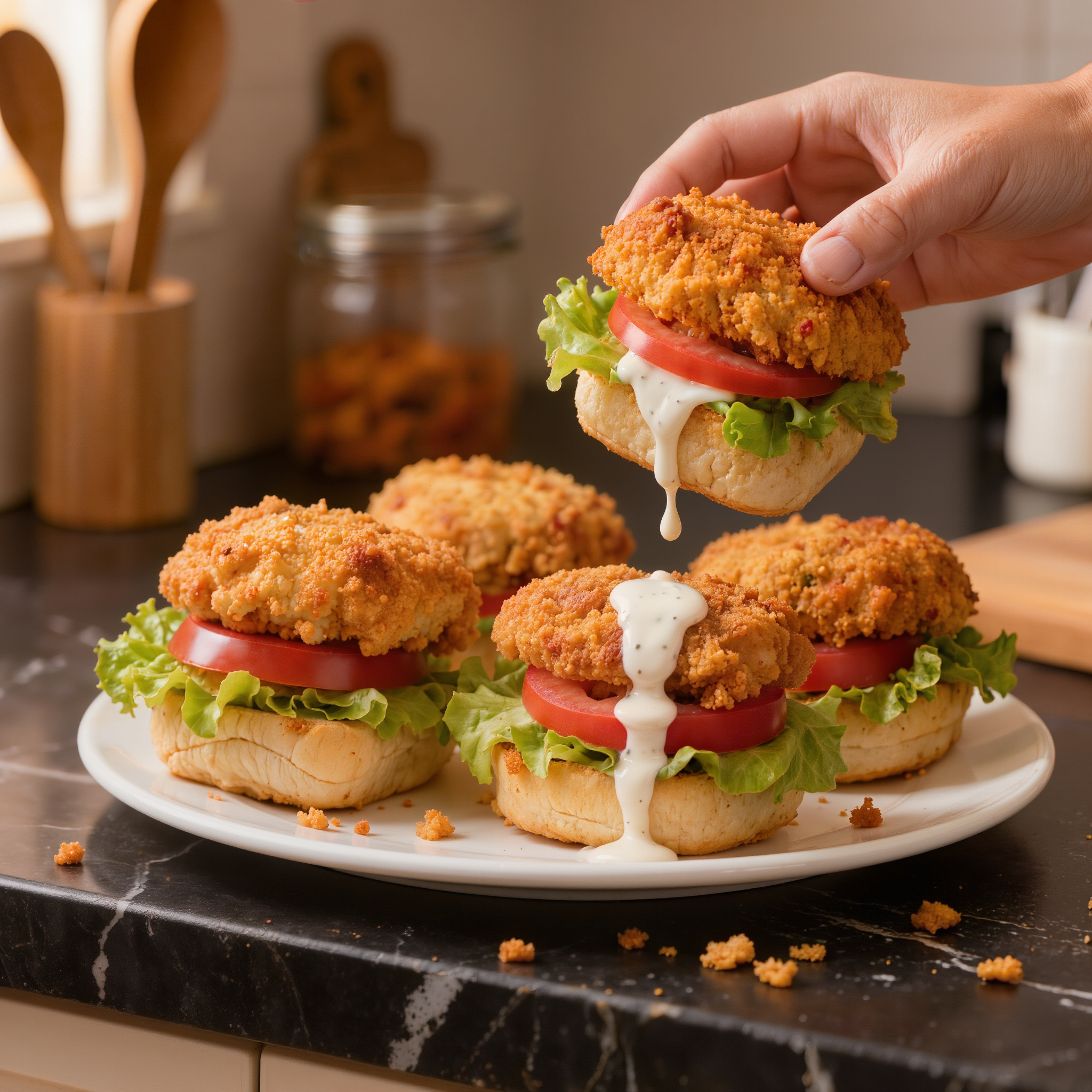 Cajun Chicken Sliders with Ranch