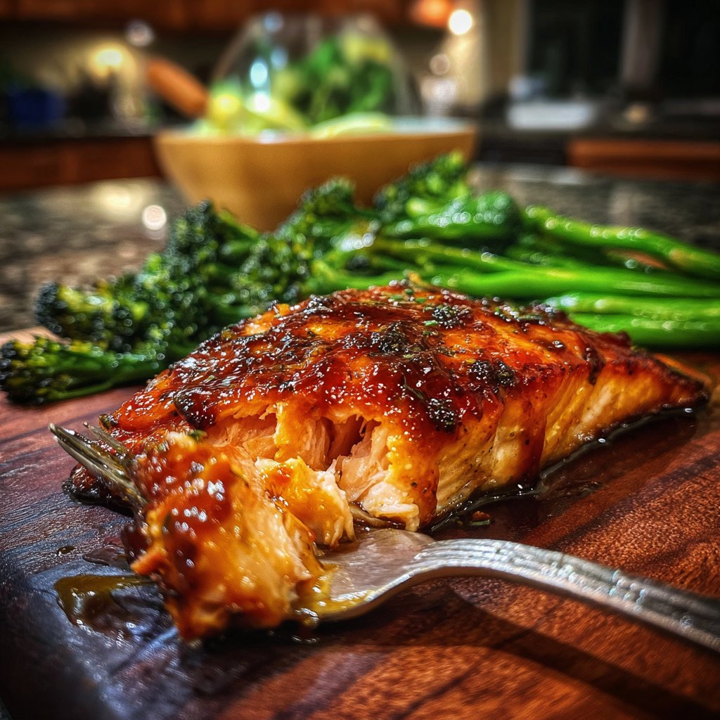 Honeyed Lemon Salmon with Broccoli