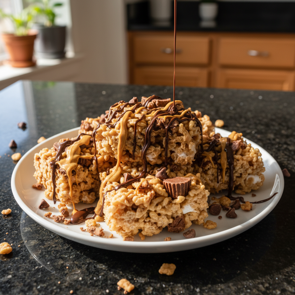 Peanut Butter Cup Rice Crispy Treats
