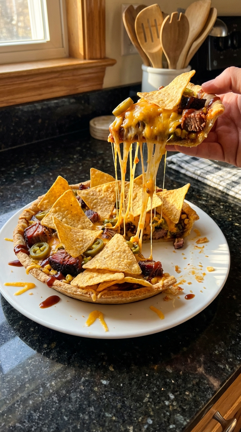 BBQ Brisket Nacho Pie