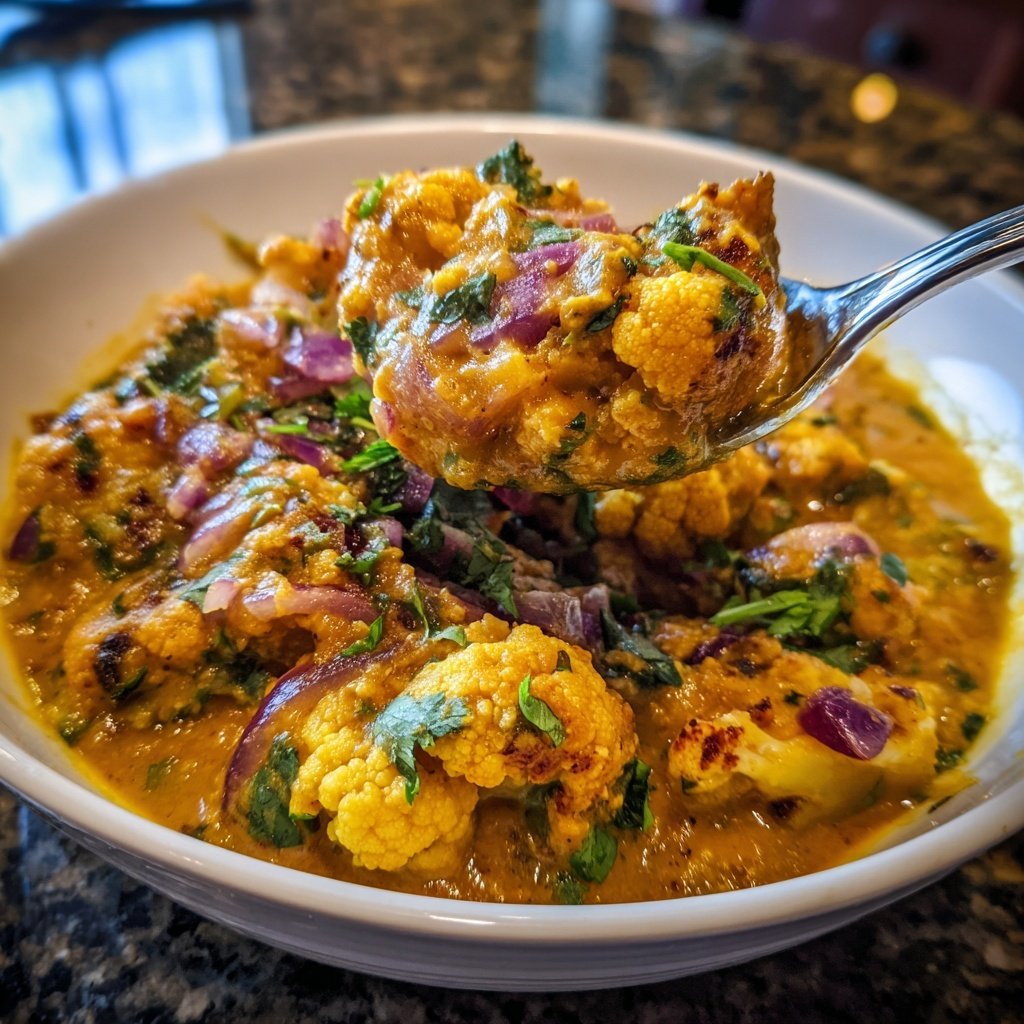 Red Cabbage Cauliflower Coconut Dhal