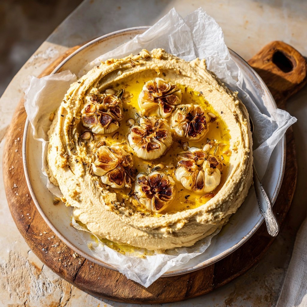 Savory Roasted Garlic Hummus