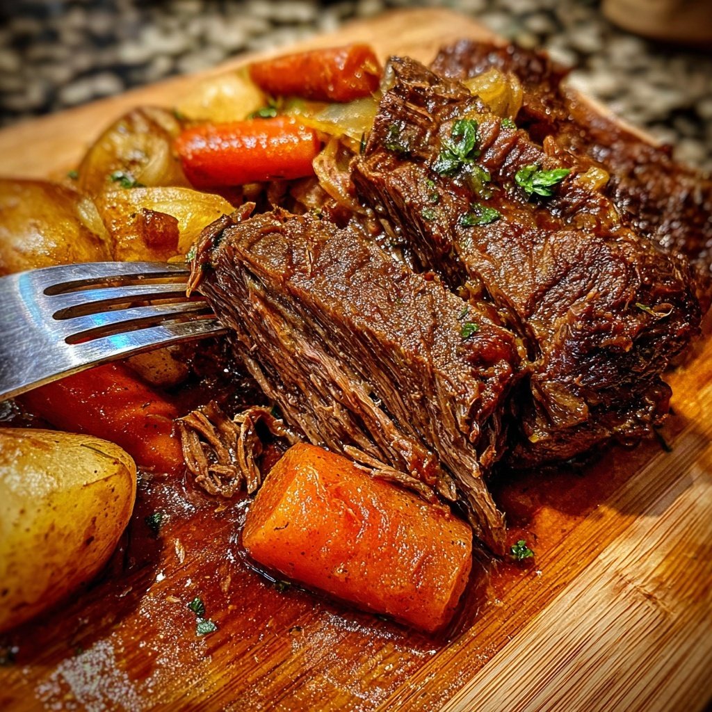 Slow Cooker Pot Roast Tender Meat