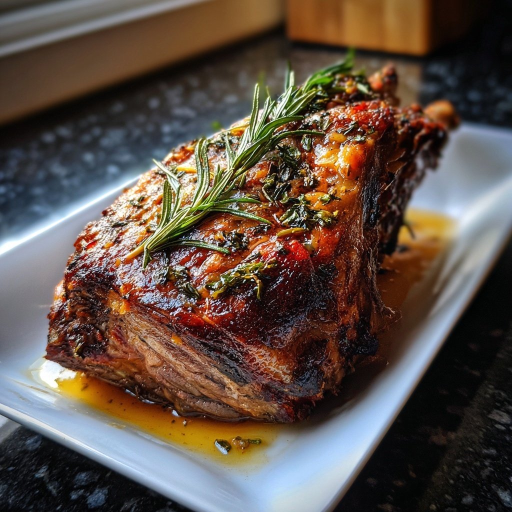 Roast Lamb with Rosemary Jus