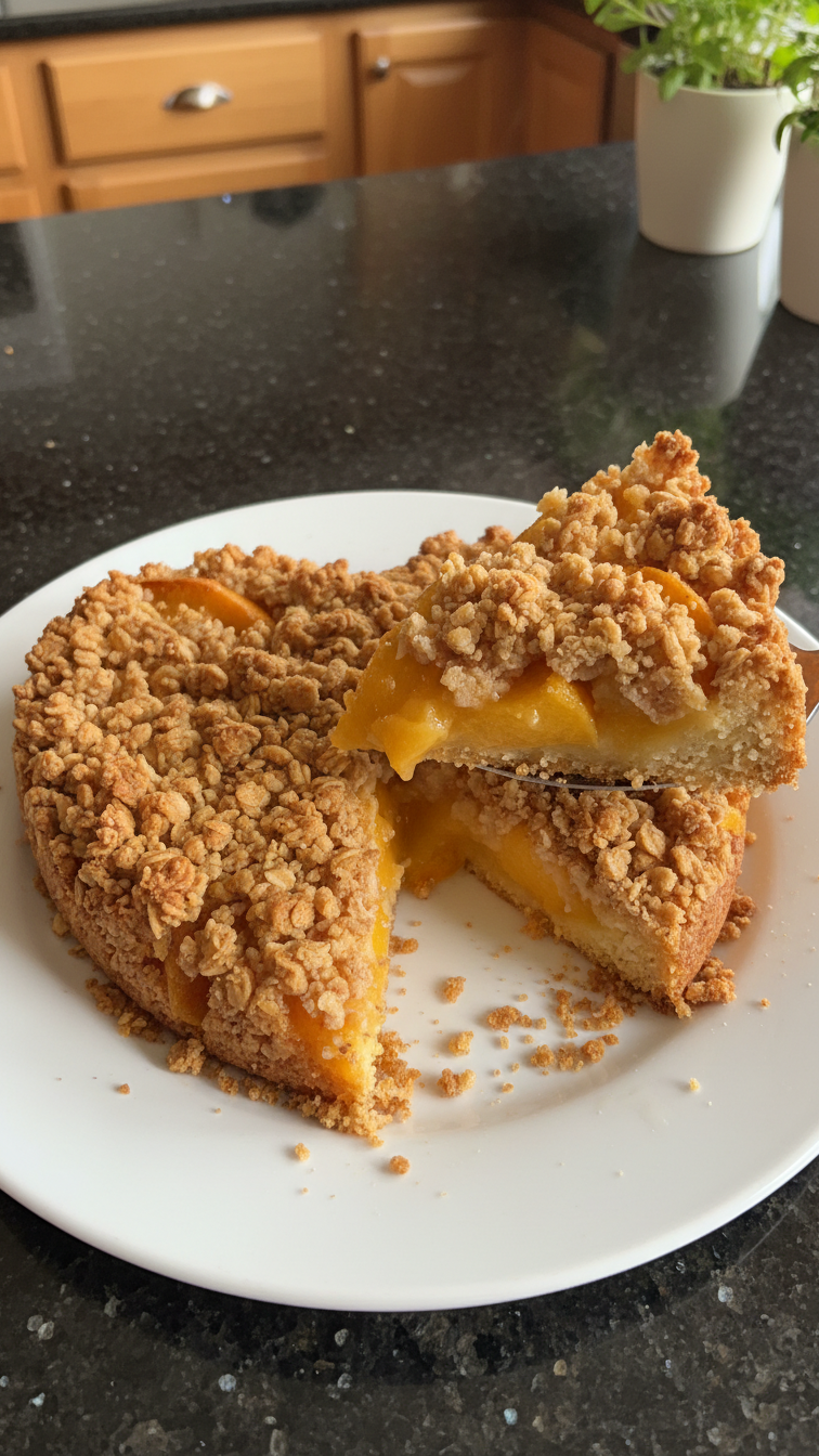 Heart-shaped Peach Crisp