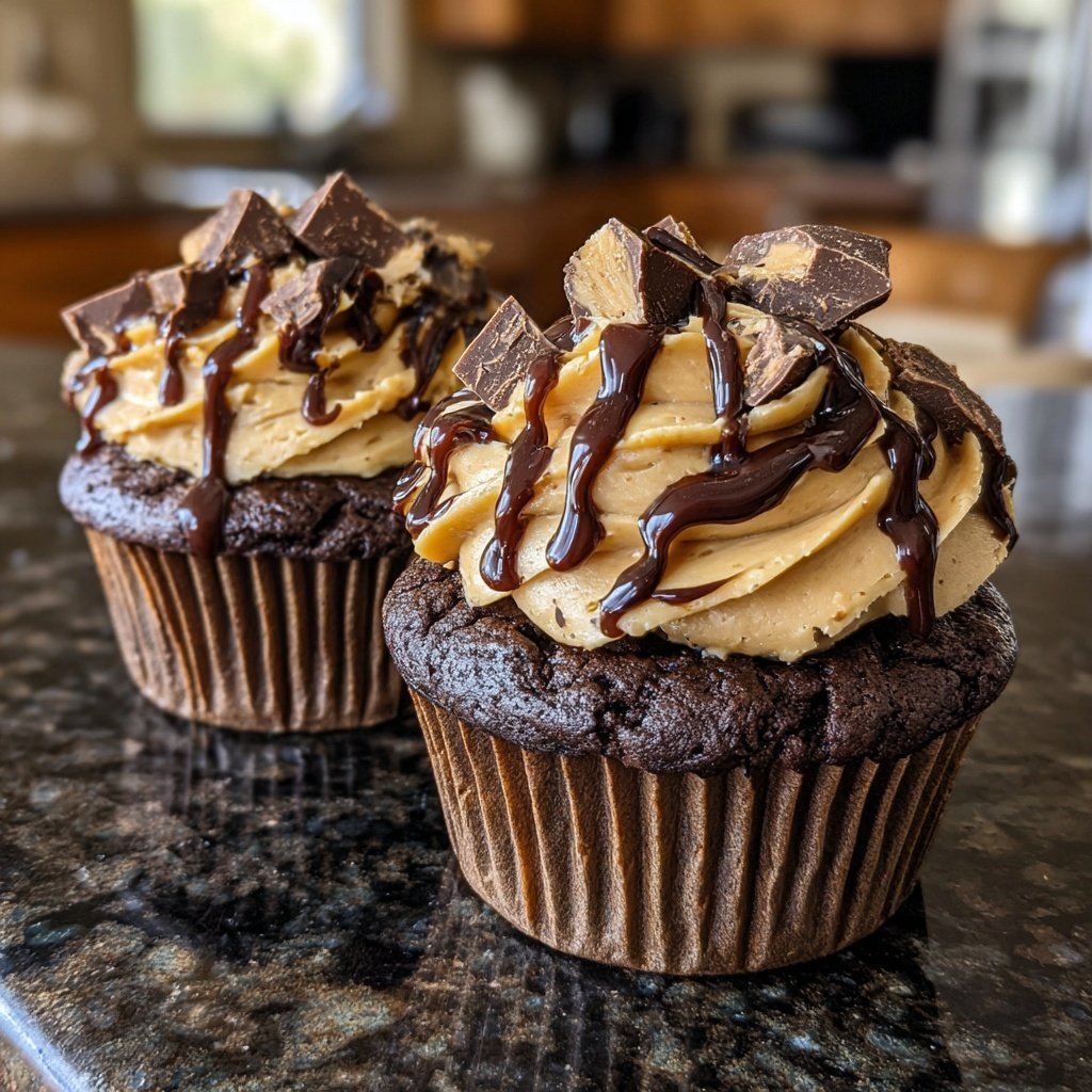 Chocolate Peanut Butter Cupcakes