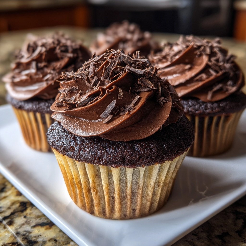 Whipped Chocolate Ganache Cupcakes