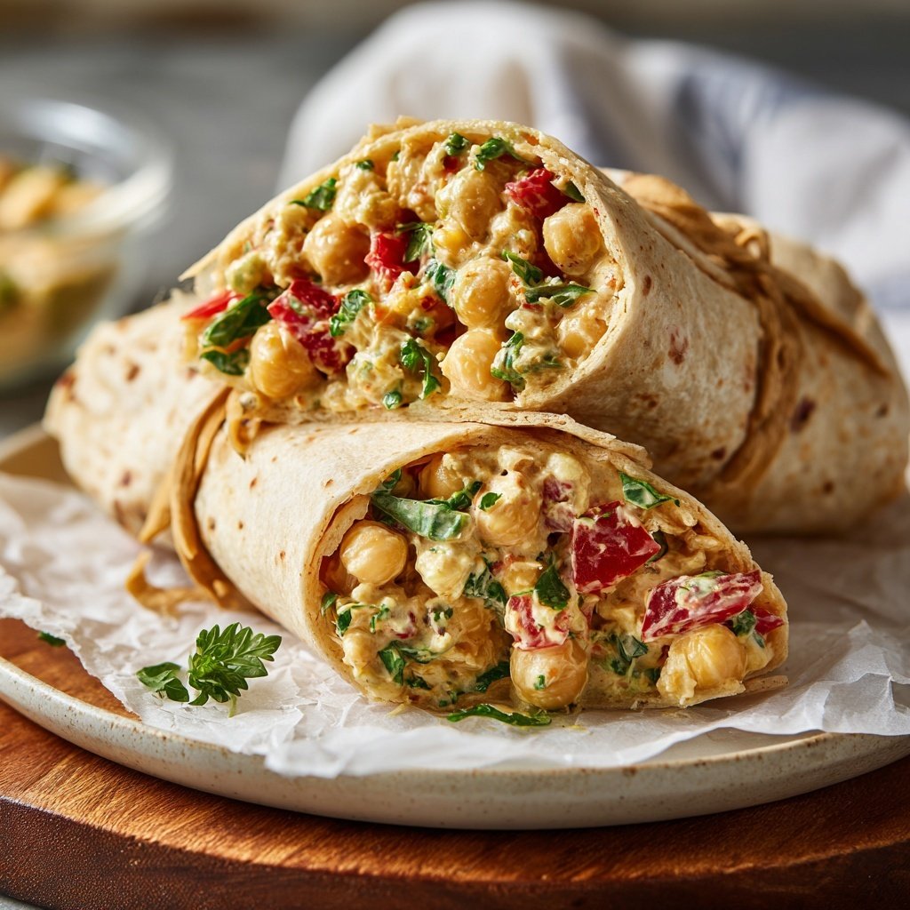 Zesty Chickpea Salad Wraps