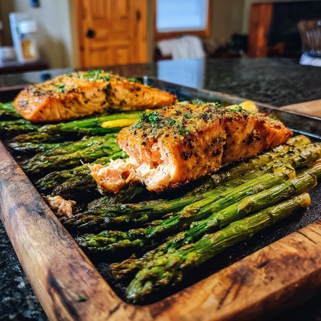 Baked Salmon Asparagus Tray