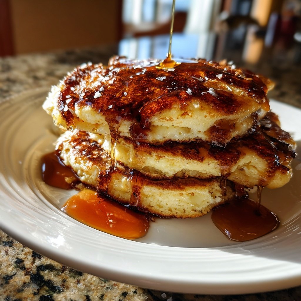 Almond Ricotta Pancakes with Honey Drizzle​